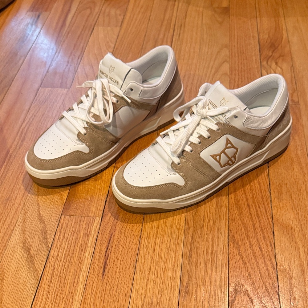 Naked Wolfe White and Tan Sneakers - Picture 2 of 10